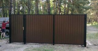 Купить распашные ворота из профнастила Кингисепп, цена от 2782 руб.